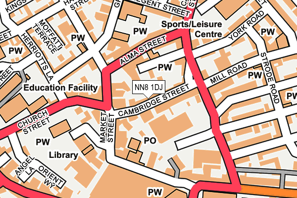 NN8 1DJ map - OS OpenMap – Local (Ordnance Survey)