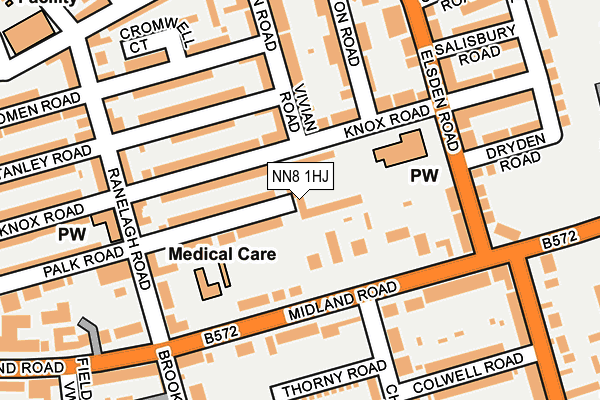 NN8 1HJ map - OS OpenMap – Local (Ordnance Survey)