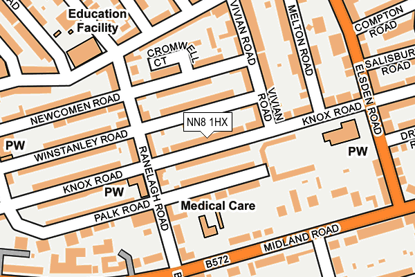 NN8 1HX map - OS OpenMap – Local (Ordnance Survey) NN8 1HX map - OS OpenMap – Local (Ordnance Survey)
