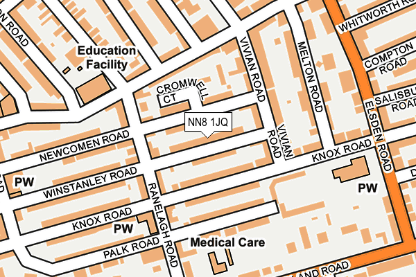 NN8 1JQ map - OS OpenMap – Local (Ordnance Survey)