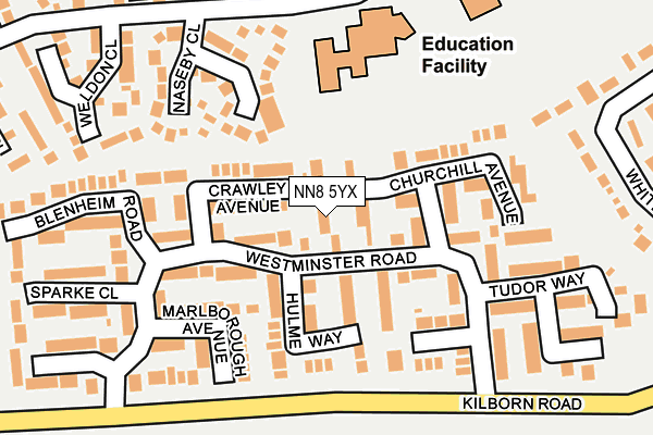 NN8 5YX map - OS OpenMap – Local (Ordnance Survey) NN8 5YX map - OS OpenMap – Local (Ordnance Survey)