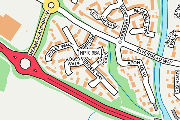 NP10 9BA map - OS OpenMap – Local (Ordnance Survey) NP10 9BA map - OS OpenMap – Local (Ordnance Survey)