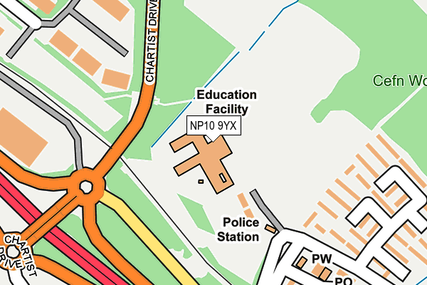 NP10 9YX map - OS OpenMap – Local (Ordnance Survey) NP10 9YX map - OS OpenMap – Local (Ordnance Survey)