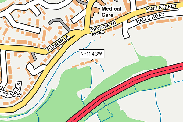 NP11 4GW map - OS OpenMap – Local (Ordnance Survey) NP11 4GW map - OS OpenMap – Local (Ordnance Survey)