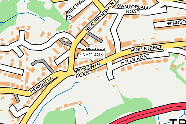 NP11 4GX map - OS OpenMap – Local (Ordnance Survey) NP11 4GX map - OS OpenMap – Local (Ordnance Survey)