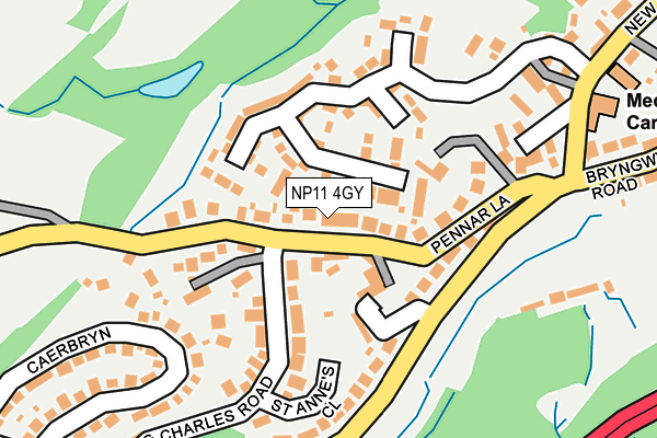 NP11 4GY map - OS OpenMap – Local (Ordnance Survey)