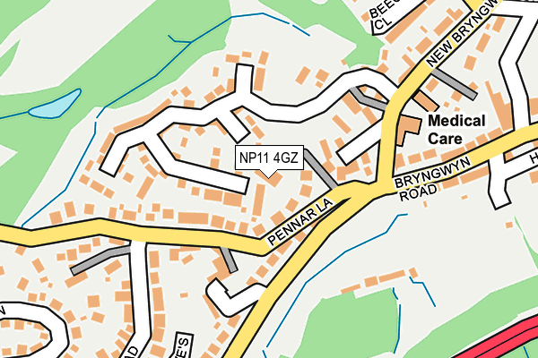 NP11 4GZ map - OS OpenMap – Local (Ordnance Survey) NP11 4GZ map - OS OpenMap – Local (Ordnance Survey)