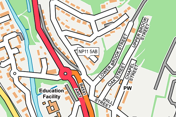 NP11 5AB map - OS OpenMap – Local (Ordnance Survey) NP11 5AB map - OS OpenMap – Local (Ordnance Survey)