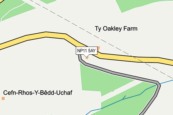 NP11 5AY map - OS OpenMap – Local (Ordnance Survey) NP11 5AY map - OS OpenMap – Local (Ordnance Survey)
