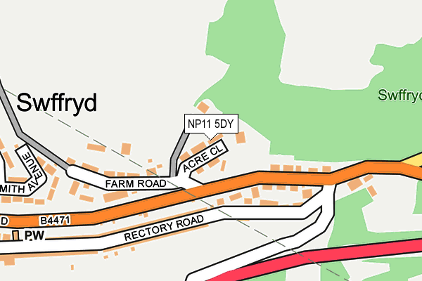 NP11 5DY map - OS OpenMap – Local (Ordnance Survey) NP11 5DY map - OS OpenMap – Local (Ordnance Survey)