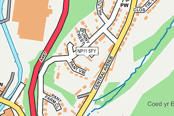 NP11 5FY map - OS OpenMap – Local (Ordnance Survey) NP11 5FY map - OS OpenMap – Local (Ordnance Survey)