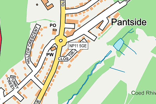 NP11 5GE map - OS OpenMap – Local (Ordnance Survey) NP11 5GE map - OS OpenMap – Local (Ordnance Survey)