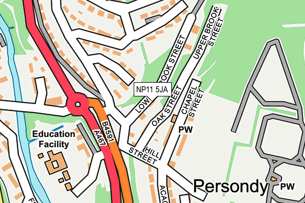 NP11 5JA map - OS OpenMap – Local (Ordnance Survey) NP11 5JA map - OS OpenMap – Local (Ordnance Survey)