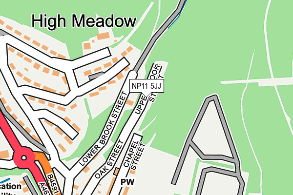 NP11 5JJ map - OS OpenMap – Local (Ordnance Survey) NP11 5JJ map - OS OpenMap – Local (Ordnance Survey)