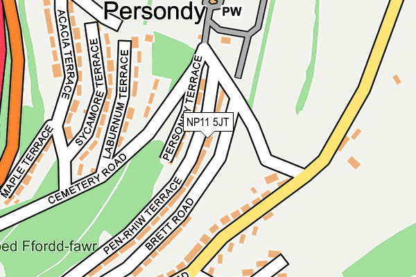 NP11 5JT map - OS OpenMap – Local (Ordnance Survey) NP11 5JT map - OS OpenMap – Local (Ordnance Survey)