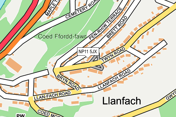 NP11 5JX map - OS OpenMap – Local (Ordnance Survey)
