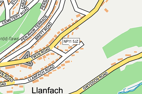 NP11 5JZ map - OS OpenMap – Local (Ordnance Survey) NP11 5JZ map - OS OpenMap – Local (Ordnance Survey)