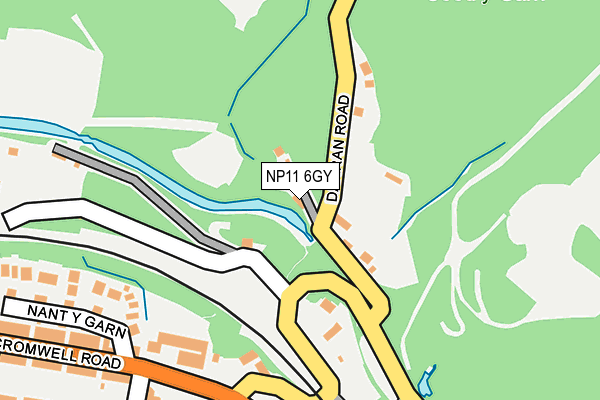 NP11 6GY map - OS OpenMap – Local (Ordnance Survey) NP11 6GY map - OS OpenMap – Local (Ordnance Survey)