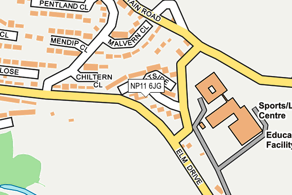 NP11 6JG map - OS OpenMap – Local (Ordnance Survey) NP11 6JG map - OS OpenMap – Local (Ordnance Survey)