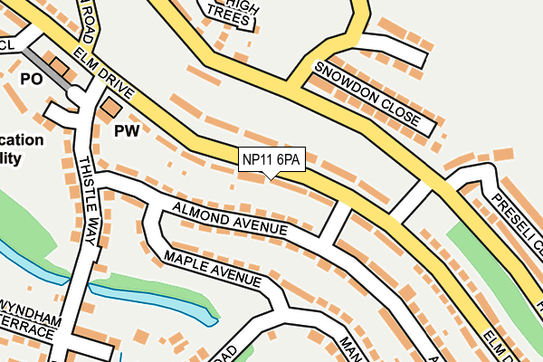 NP11 6PA map - OS OpenMap – Local (Ordnance Survey) NP11 6PA map - OS OpenMap – Local (Ordnance Survey)