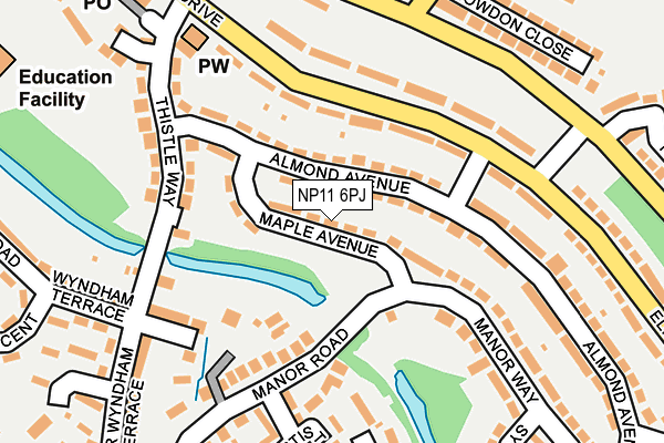 NP11 6PJ map - OS OpenMap – Local (Ordnance Survey) NP11 6PJ map - OS OpenMap – Local (Ordnance Survey)