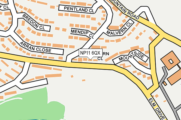 NP11 6QX map - OS OpenMap – Local (Ordnance Survey) NP11 6QX map - OS OpenMap – Local (Ordnance Survey)
