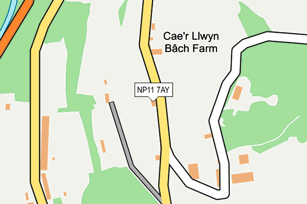 NP11 7AY map - OS OpenMap – Local (Ordnance Survey) NP11 7AY map - OS OpenMap – Local (Ordnance Survey)