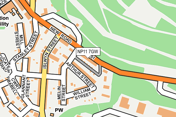 NP11 7GW map - OS OpenMap – Local (Ordnance Survey) NP11 7GW map - OS OpenMap – Local (Ordnance Survey)