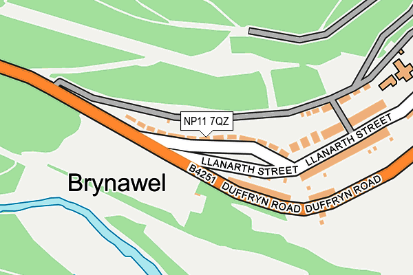 NP11 7QZ map - OS OpenMap – Local (Ordnance Survey)