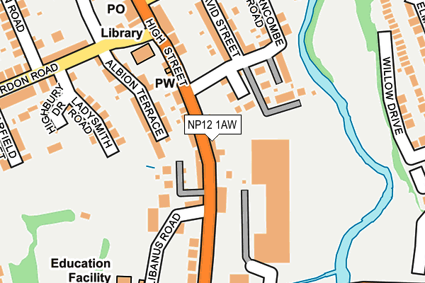 NP12 1AW map - OS OpenMap – Local (Ordnance Survey) NP12 1AW map - OS OpenMap – Local (Ordnance Survey)