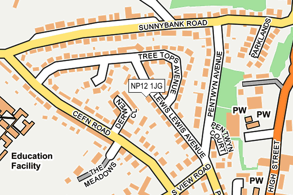 NP12 1JG map - OS OpenMap – Local (Ordnance Survey) NP12 1JG map - OS OpenMap – Local (Ordnance Survey)