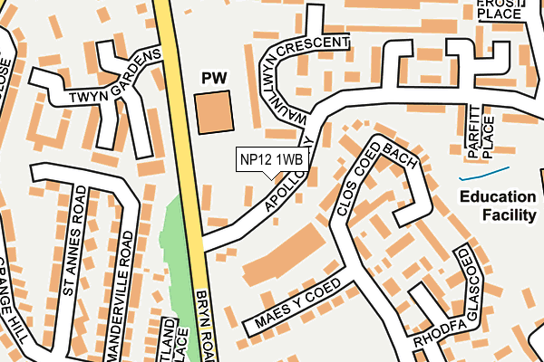 NP12 1WB map - OS OpenMap – Local (Ordnance Survey) NP12 1WB map - OS OpenMap – Local (Ordnance Survey)
