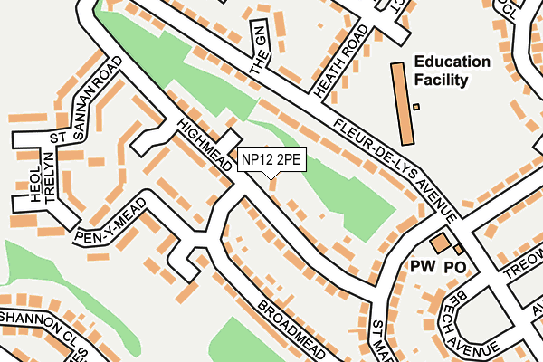 NP12 2PE map - OS OpenMap – Local (Ordnance Survey) NP12 2PE map - OS OpenMap – Local (Ordnance Survey)