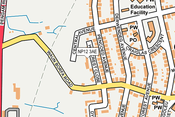 NP12 3AE map - OS OpenMap – Local (Ordnance Survey) NP12 3AE map - OS OpenMap – Local (Ordnance Survey)