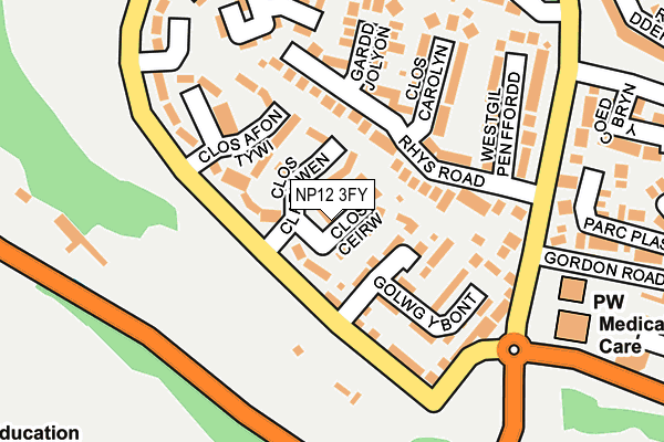 NP12 3FY map - OS OpenMap – Local (Ordnance Survey) NP12 3FY map - OS OpenMap – Local (Ordnance Survey)