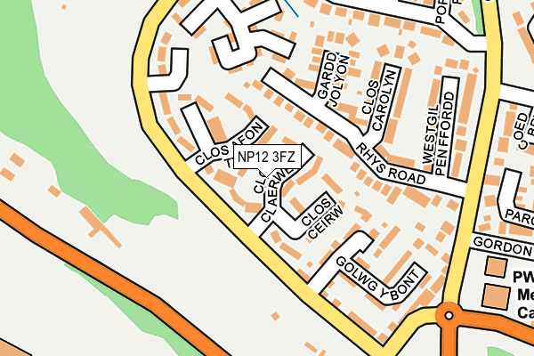 NP12 3FZ map - OS OpenMap – Local (Ordnance Survey) NP12 3FZ map - OS OpenMap – Local (Ordnance Survey)