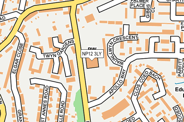NP12 3LY map - OS OpenMap – Local (Ordnance Survey) NP12 3LY map - OS OpenMap – Local (Ordnance Survey)