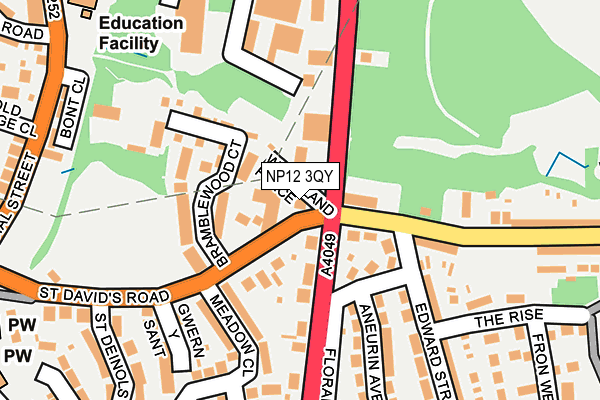 NP12 3QY map - OS OpenMap – Local (Ordnance Survey) NP12 3QY map - OS OpenMap – Local (Ordnance Survey)