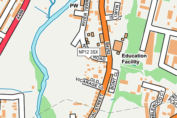 NP12 3SX map - OS OpenMap – Local (Ordnance Survey) NP12 3SX map - OS OpenMap – Local (Ordnance Survey)