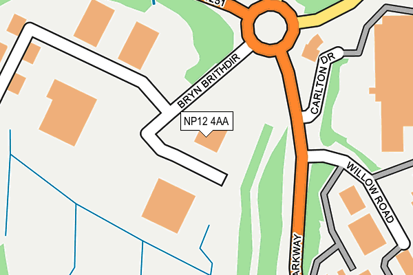 NP12 4AA map - OS OpenMap – Local (Ordnance Survey) NP12 4AA map - OS OpenMap – Local (Ordnance Survey)