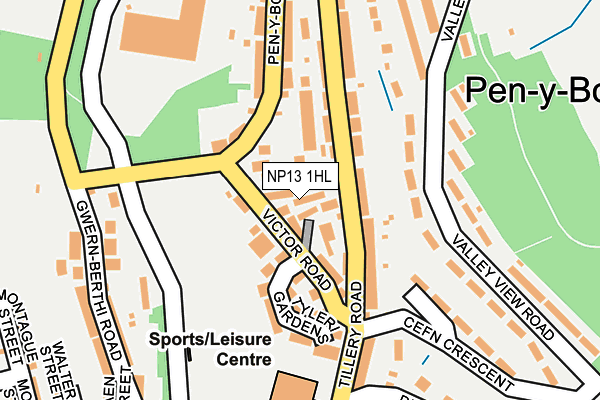 NP13 1HL map - OS OpenMap – Local (Ordnance Survey) NP13 1HL map - OS OpenMap – Local (Ordnance Survey)