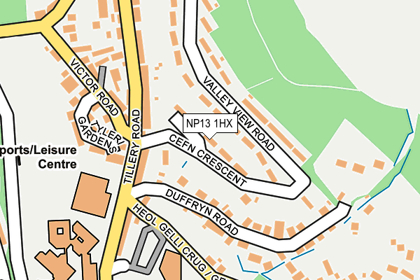 NP13 1HX map - OS OpenMap – Local (Ordnance Survey) NP13 1HX map - OS OpenMap – Local (Ordnance Survey)