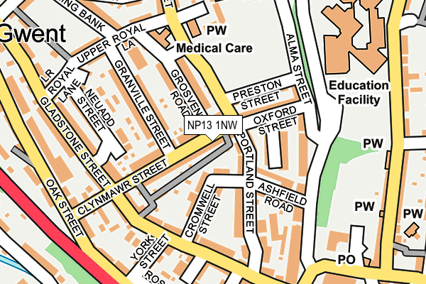 NP13 1NW map - OS OpenMap – Local (Ordnance Survey) NP13 1NW map - OS OpenMap – Local (Ordnance Survey)