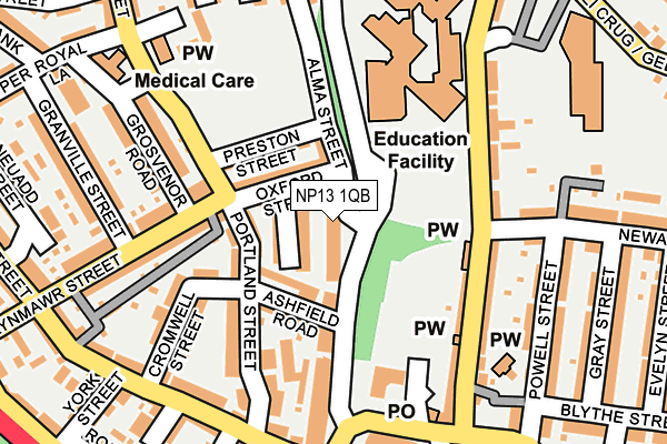 NP13 1QB map - OS OpenMap – Local (Ordnance Survey) NP13 1QB map - OS OpenMap – Local (Ordnance Survey)