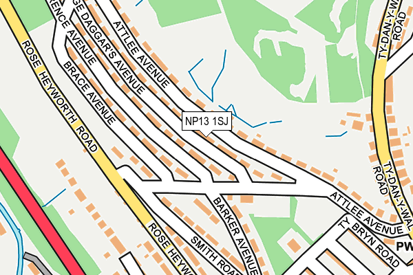 NP13 1SJ map - OS OpenMap – Local (Ordnance Survey) NP13 1SJ map - OS OpenMap – Local (Ordnance Survey)