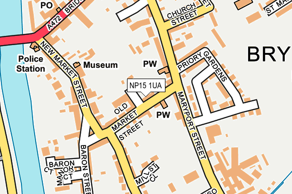 NP15 1UA map - OS OpenMap – Local (Ordnance Survey) NP15 1UA map - OS OpenMap – Local (Ordnance Survey)