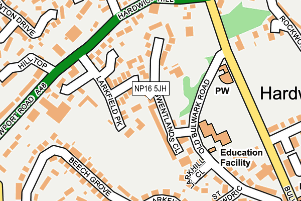 NP16 5JH map - OS OpenMap – Local (Ordnance Survey) NP16 5JH map - OS OpenMap – Local (Ordnance Survey)