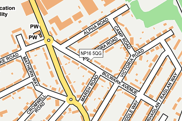 NP16 5QG map - OS OpenMap – Local (Ordnance Survey) NP16 5QG map - OS OpenMap – Local (Ordnance Survey)