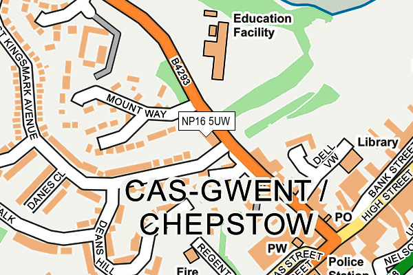 NP16 5UW map - OS OpenMap – Local (Ordnance Survey) NP16 5UW map - OS OpenMap – Local (Ordnance Survey)