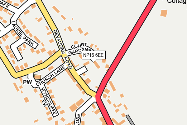 NP16 6EE map - OS OpenMap – Local (Ordnance Survey) NP16 6EE map - OS OpenMap – Local (Ordnance Survey)